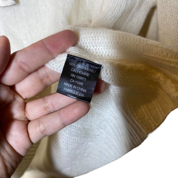 NWT 360 Cashmere White Cheryl Crewneck Cashmere Sweater sz XS - Picture 7 of 8